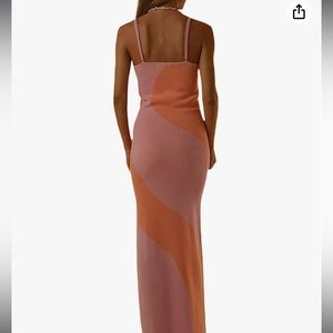 Red+orange muti colored dress